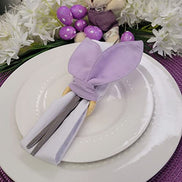 Maison Charlo | Conjunto de 4 Anéis de Guardanapo Orelhas de Coelho Lilás | Decorações de Páscoa para Mesa
