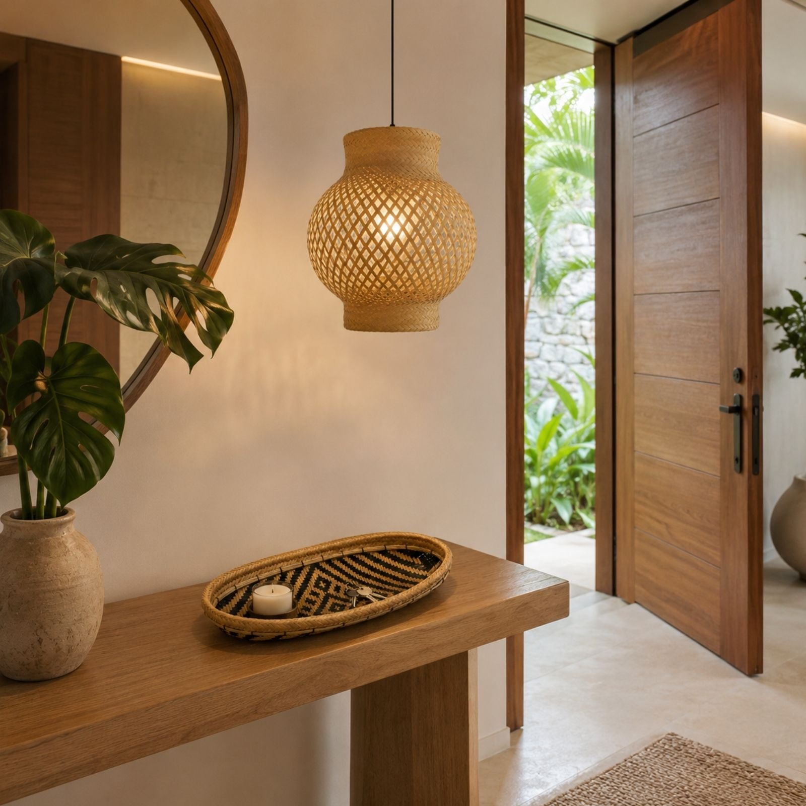 Brazilian Indigenous Art | Handwoven Natural Fiber Ceiling light