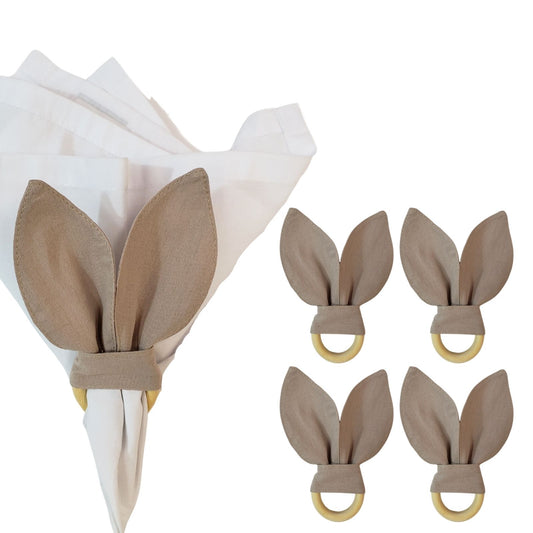 Maison Charlo | Easter Set of 4 Fendi Bunny Ears Napkin Rings | Dining Table Decor
