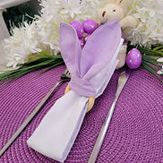 Maison Charlo | Conjunto de 4 Anéis de Guardanapo Orelhas de Coelho Lilás | Decorações de Páscoa para Mesa