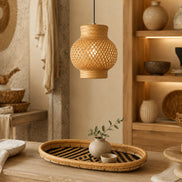 Brazilian Indigenous Art | Handwoven Natural Fiber Ceiling light
