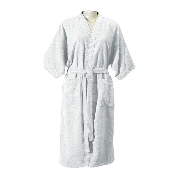 Adult Terry Cotton Bathrobe 39.4 x 21.3 in – 100% Cotton Soft Absorbent Robe One Size