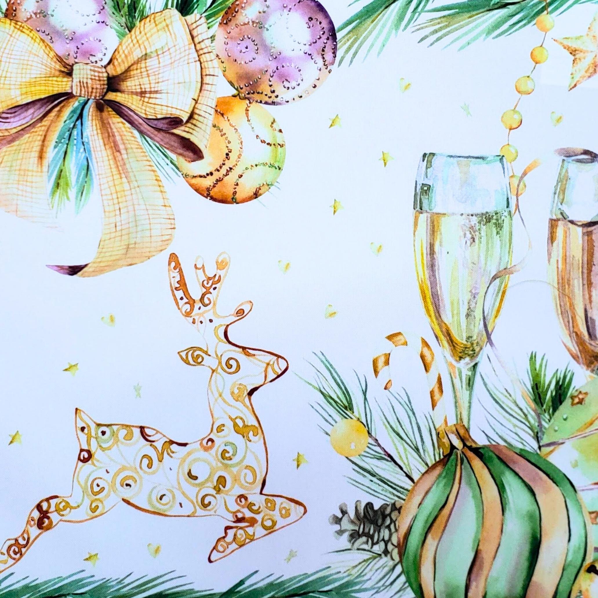 Set of 4 Placemats Christmas Toast Cup Cloth Waterproof 17
