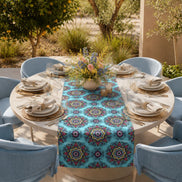 Charlo's Cotton Mandala Table Runner Blue 18
