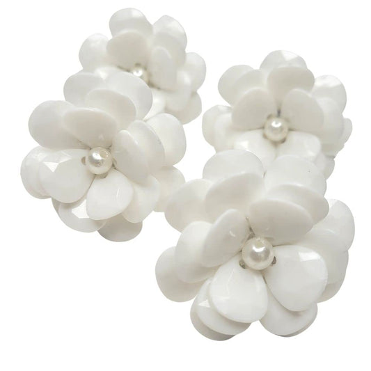 Charlo's Set of 4 White Delicate Flower Napkin Rings for Wedding, Thanksgiving, Christmas, Wedding, Banquet, Birthday