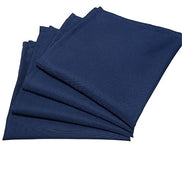 Charlo's Set of 4 Navy Blue 100% Cotton Solid Cloth Napkins 15