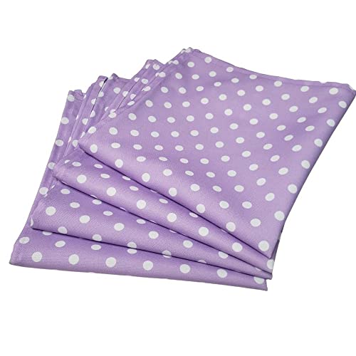 Charlo's Cloth Napkins Set of 4 Lillac Polka Dot 16" by 16" - Lilac