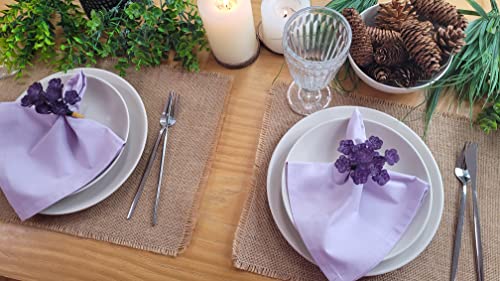 Charlo's Set of 4 Lilac 100% Cotton Solid Cloth Napkins 15