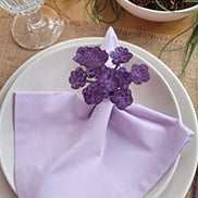 Charlo's Set of 4 Lilac 100% Cotton Solid Cloth Napkins 15