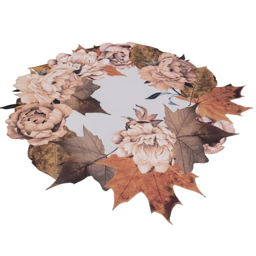Conjunto de 4 Jogos Americanos Premium Impermeáveis Guirlanda de Flores de Bordo de Ação de Graças