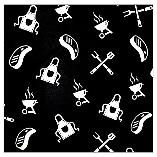 Jogo de 4 Guardanapos de Pano Charlo's Gourmet de Carne 40x40cm - Preto