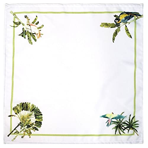 Charlo's Cloth Napkins Set of 4 Brazilian Parrot 16" by 16" - Green