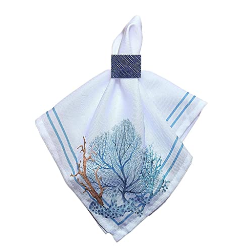 Charlo's Cloth Napkins Set of 4 Blue Coral 16