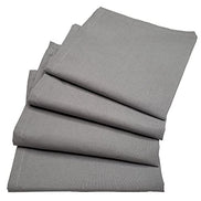 Charlo's Set of 4 Grey 100% Cotton Solid Cloth Napkins 15