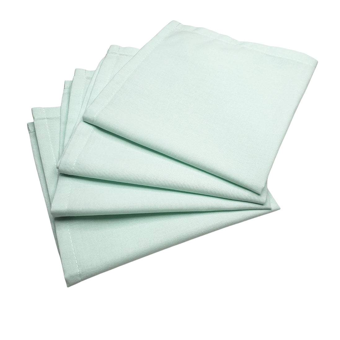 Charlo's Conjunto de 4 Guardanapos de Pano Sólidos 100% Algodão Verde Água 38cm x 38cm Laváveis Reutilizáveis