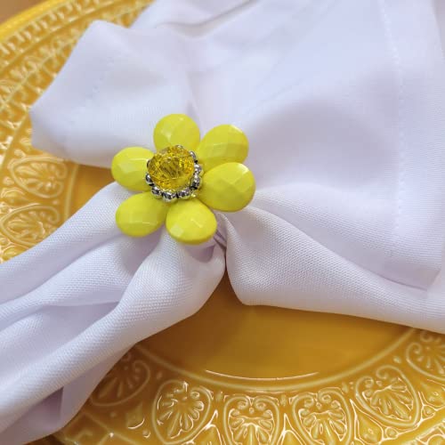 Maison Charlô | Conjunto de 4 Anéis de Guardanapo Delicados com Flores | Casamento, Ação de Graças, Natal, Ano Novo, Casamento, Banquete, Aniversário