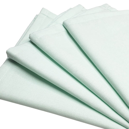 Charlo's Set of 4 Water Green 100% Cotton Solid Cloth Napkins 15" by 15" Washable Reusable