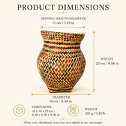 Brazilian Indigenous Art | Urutu Baniwa Jar – Terracotta & Black 6.30 x 6.30 x 9.06 in