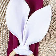 Maison Charlo | Set of 4 White Bunny Ears Napkin Rings | Easter Decorations for Table