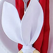 Maison Charlo | Set of 4 White Bunny Ears Napkin Rings | Easter Decorations for Table