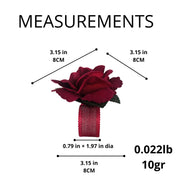 Anéis de guardanapo Maison Charlo, conjunto com 6, em formato de botões de rosa vermelha colombiana, para decoração de mesa de jantar