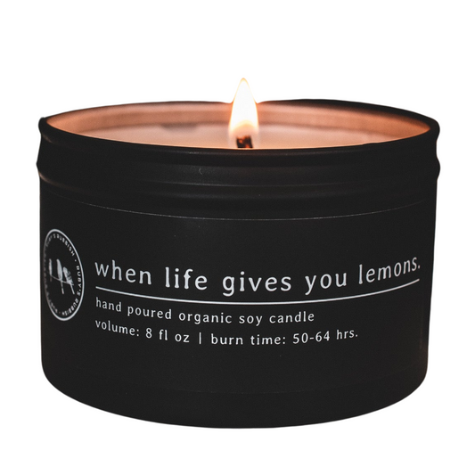 Artisanal Candle - When Life Gives You Lemons | Matte Black Candle | Ruby's Rubbish