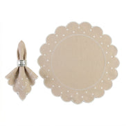 12-Piece Placemat & Napkin Set for 6 – Embroidered Polka Dot Table Decor 19.7 x 13.8 in