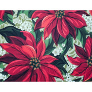 Set of 4 Placemats Bright Red Christmas Flower Cloth Waterproof 17