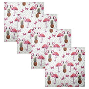Charlo's Cloth Napkins Set of 4 Pineapple Flamingo 16