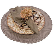 Jogo de 4 Lugar Americano Redondo Noar Fendi 38 cm Diâmetro para Ambientes Internos/Externos