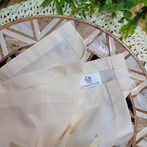 Charlo's Conjunto de 4 Guardanapos de Pano Sólidos 100% Algodão Off White 38 cm x 38 cm Laváveis e Reutilizáveis