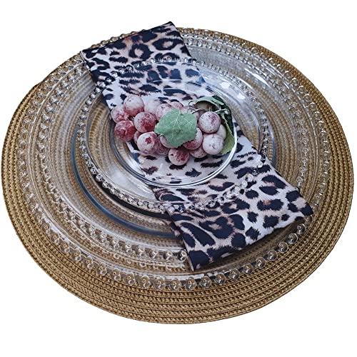Set of 4 Tabletop Collection Indoor/Outdoor Cocoa Round Placemat 15" Dia