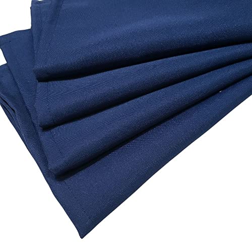 Charlo's Set of 4 Navy Blue 100% Cotton Solid Cloth Napkins 15
