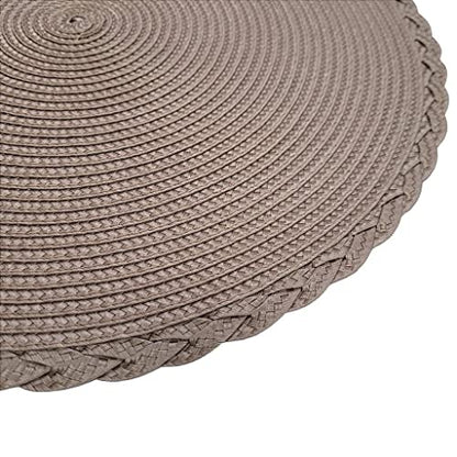 Set of 4 Tabletop Collection Indoor/Outdoor Noar Fendi Round Placemat 15" Dia