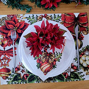 Maison Charlo Set of 4 Red Lilies Flower Celebration Napkin Rings