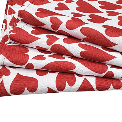 Charlo's Cloth Napkins Set of 4 Heart l 16" by 16" - Red