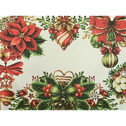 طقم من 4 مفارش أطباق بتصميم Christmas Love قماش مقاوم للماء مقاس 17 بوصة × 13 بوصة
