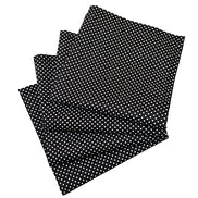 Jogo de 4 Guardanapos de Pano Charlo de Bolinhas Pretas 100% Algodão 38 cm x 38 cm Lavável Reutilizável
