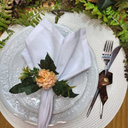 Argolas para Guardanapos Charlo (4 Unidades) Crisântemo Nude para Decoração de Mesa de Jantar