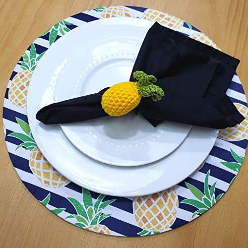 Charlo's Set of 4 100% Black Solid Cotton Cloth Napkins 15
