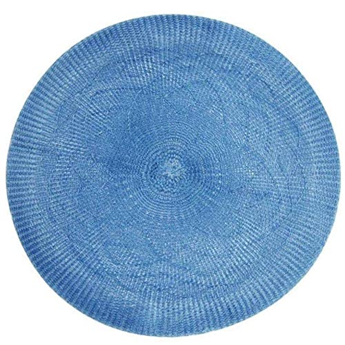 Charlo's Set of 4 Blue Tyft Crochet Sustainable Round Placemats 16" x 16"