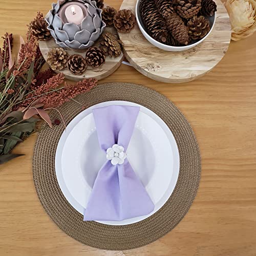 Charlo's Set of 4 Lilac 100% Cotton Solid Cloth Napkins 15