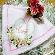 Charlo's Cloth Napkins Set of 4 Love Heart 16