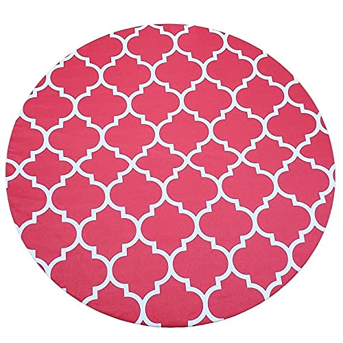 Conjunto de 4 Capas de Sousplat Redondas 35 cm de Diâmetro Arabesco Vermelho