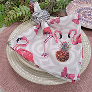 Charlo's Cloth Napkins Set of 4 Pineapple Flamingo 16