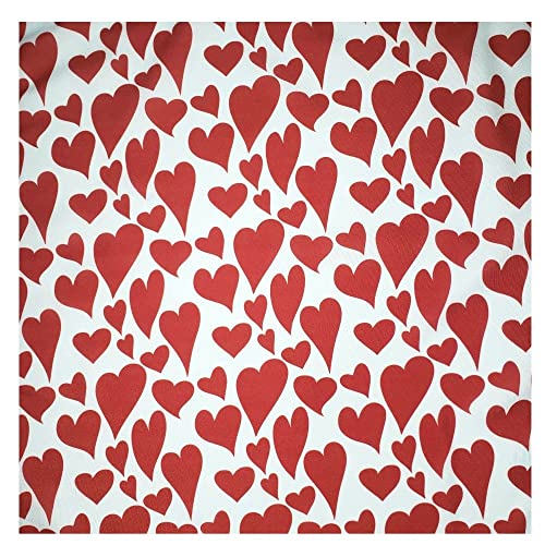 Charlo's Cloth Napkins Set of 4 Heart l 16" by 16" - Red