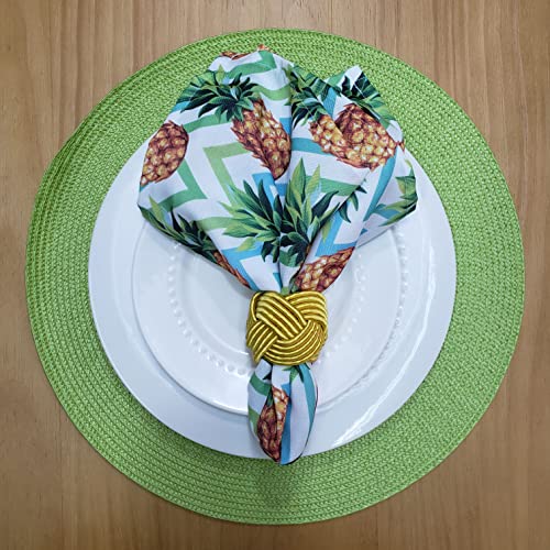 Charlo's Cloth Napkins Set of 4 Pineapple Zigzag 16