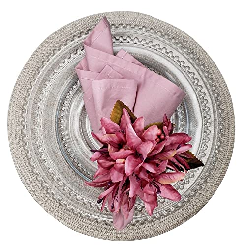 Set of 4 Tabletop Collection Indoor/Outdoor Silver Round Placemat 15" Dia