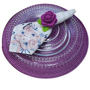 Set of 4 Tabletop Collection Indoor/Outdoor Purple Round Placemat 15