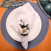 Charlo's Set of 4 Blue Tyft Crochet Sustainable Round Placemats 16